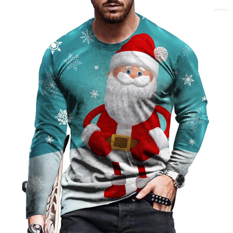 

Men' T Shirts European And American Long-sleeved Autumn Winter Are Fashion Christmas Pattern Sports Shirt Homme, Mt-801544