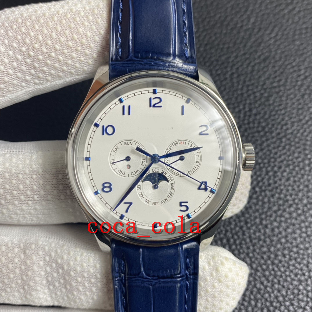 

IWS Maker 42.4mm Test QC watch Annual Calendar Power Reserve Cal.82650 Chronograph work Movement Mechanical Automatic Men's green Wristwatches 26