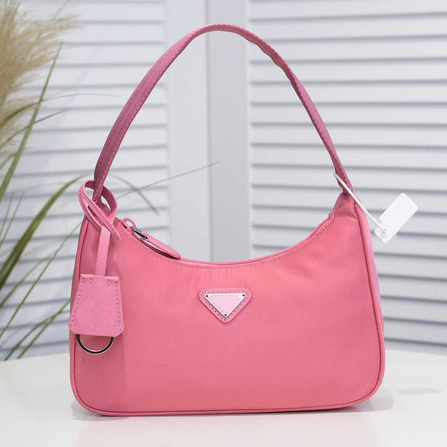 

Re-Edition 2005 Re-Nylon Hobo High Quality Nylon Shoulder Bag Armpit Handbag Mini Wallet Classic Trend Brand Design Multicolor, Red