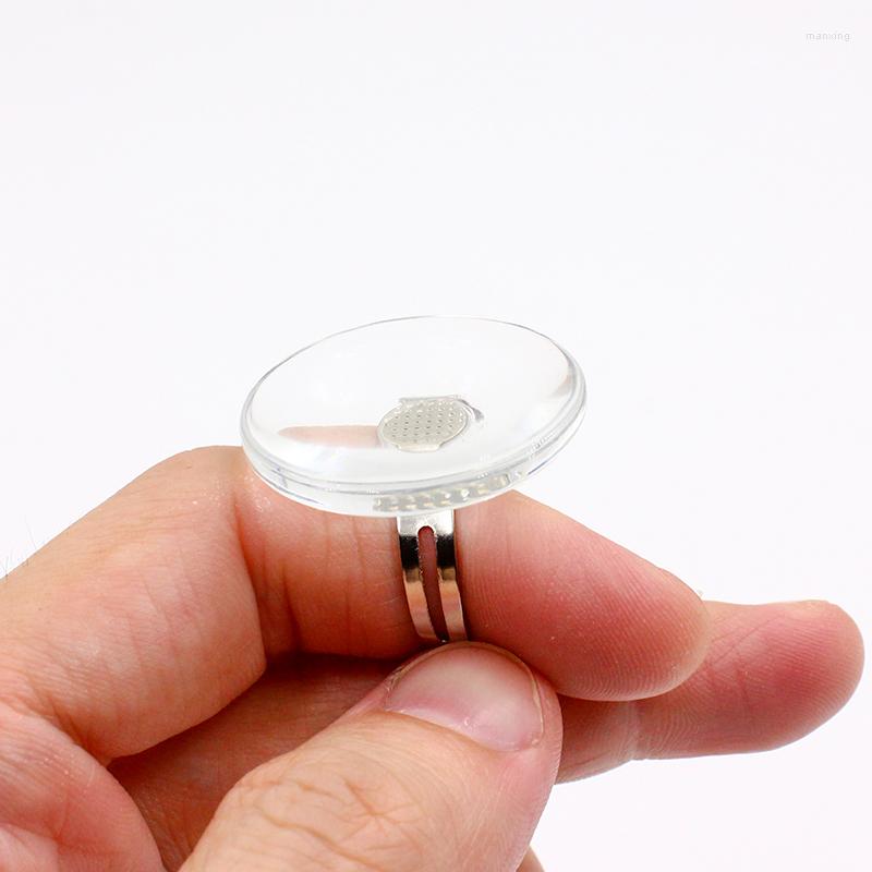 

False Eyelashes Style Crystal Glass Ring Glue Holder Individual Eyelash Extension Pallet Adhesive Stand Pad