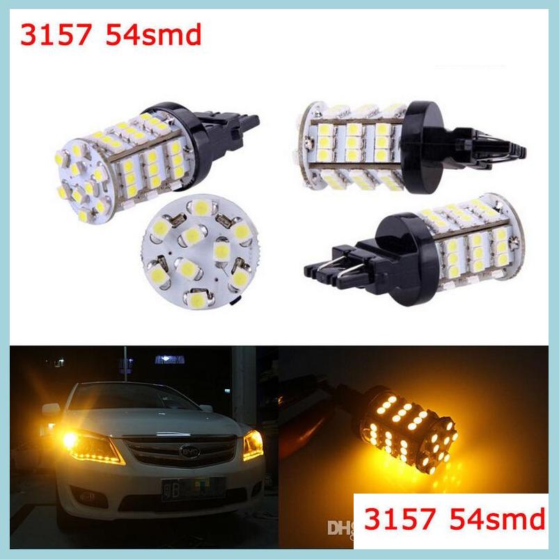 

Car Bulbs 4Pcs 3156 3157 Amber Xenon White Reverse Lights / Tail 54Smd Led Car Light Bb Drop Delivery Mobiles Motorcycles Lighting A Dhdxy