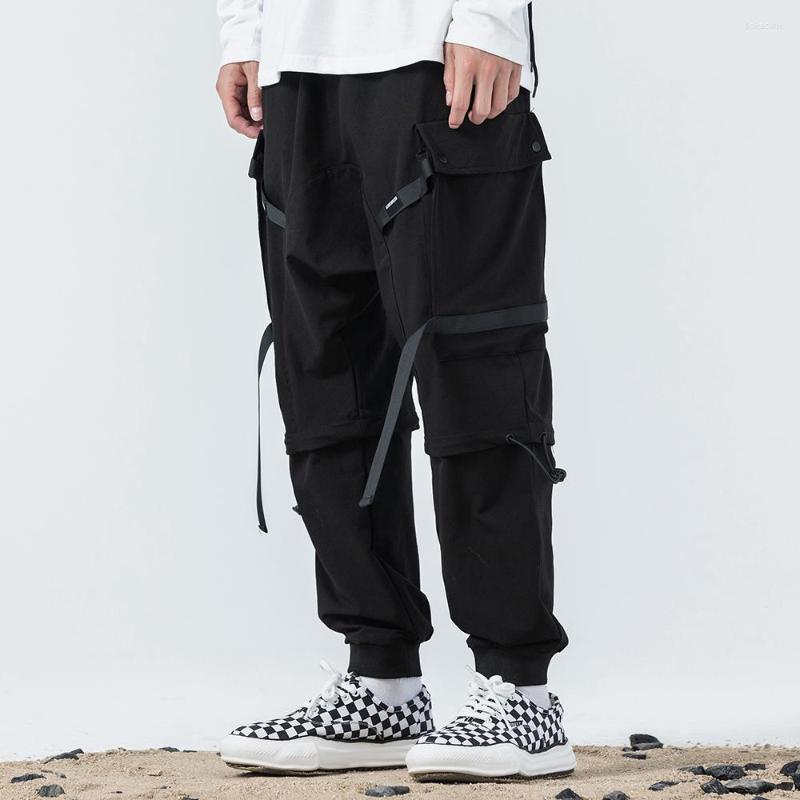 

Men' Pants Streetwear Joggers For Men Harem Techwear Multi-Pockets Black