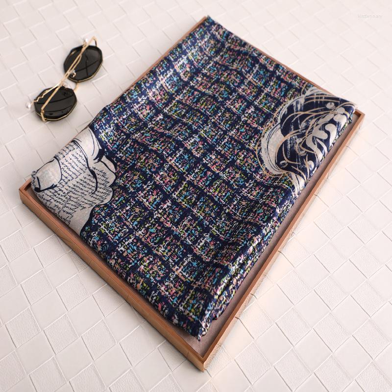 

Scarves KOI LEAPING Summer Woman Fashion Rose Print Printing Long Scarf Elegant Headscarf Mature Girl Gift