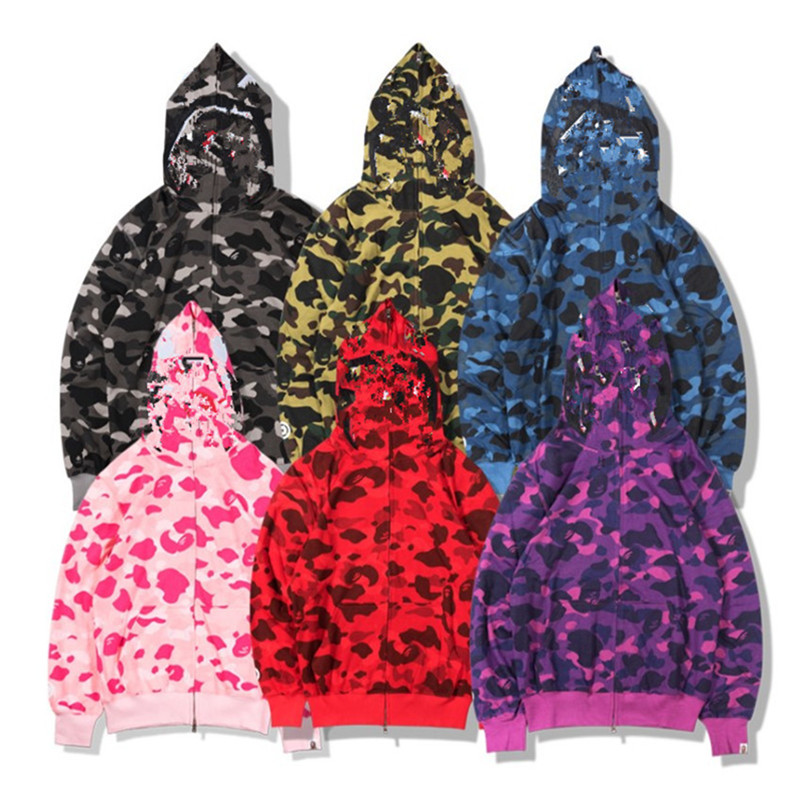 

Mens Designer Hoodies Men Women Stylist Jacket Hoodie Camouflage Print Sweatshirts For Male 6 Colors, Purple
