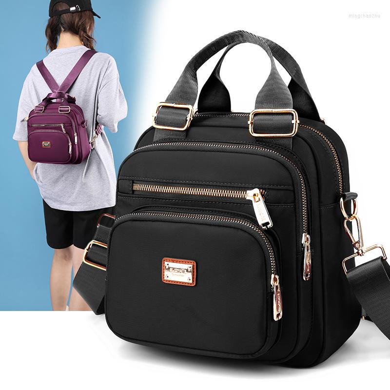 

Evening Bags Fashion Nylon Mini Backpack Purse For Women Ladies Tote Multi-Function Casual Shoulder Bag Female School 2022, Orange