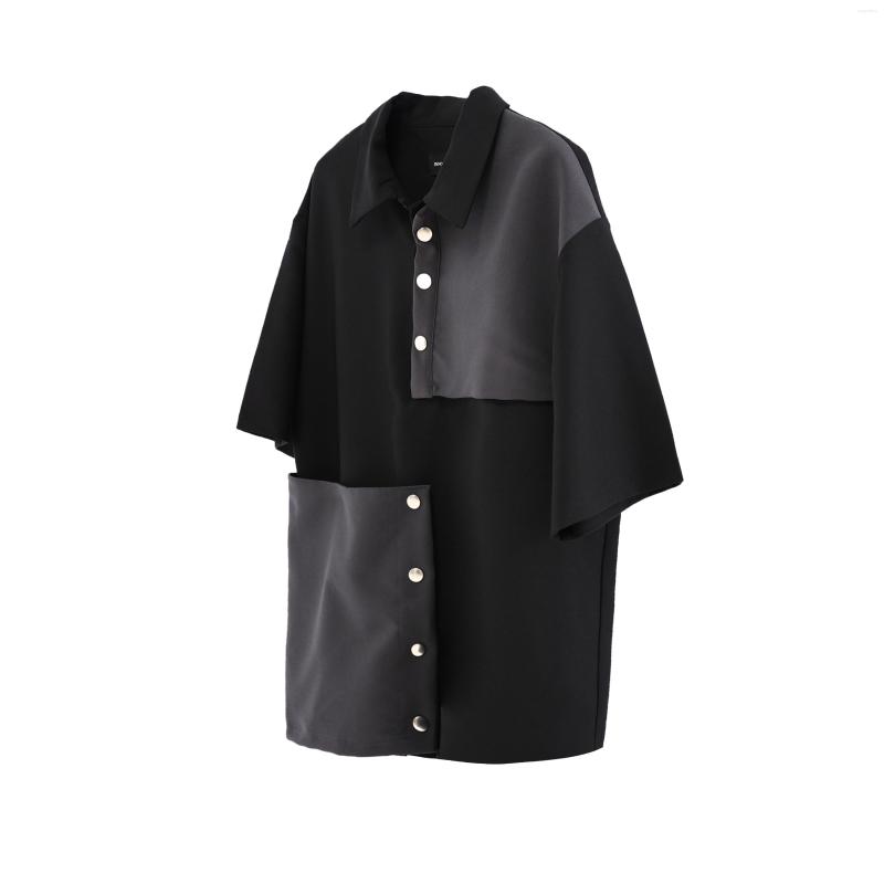 

Men' Casual Shirts 2022 Original Design Custom Men' Wear Shirt With Folded Pocket Versatile Short Sleeve, Black