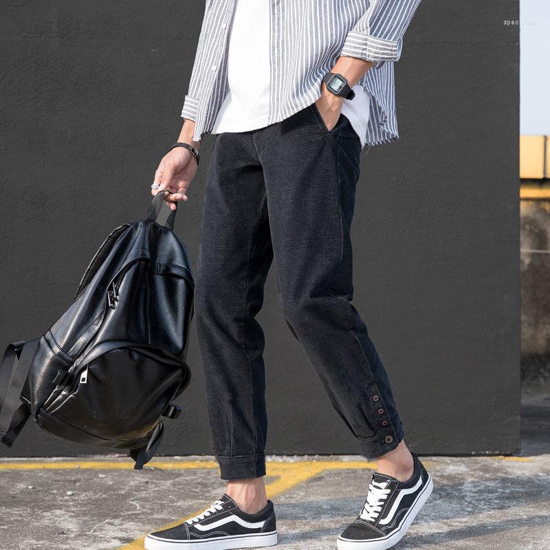 

Men's Pants Spring/summer 2022 Thin 9-point Stretch Men's Loose Casual Harem Youth Leggings, Black 825