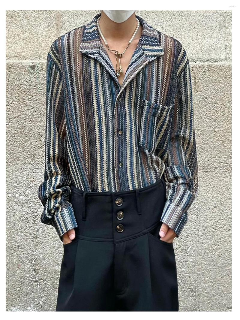 

Men's Casual Shirts Ad0338 Fashion Men's 2022 Runway Luxury European Design Party Style Clothing, Multi