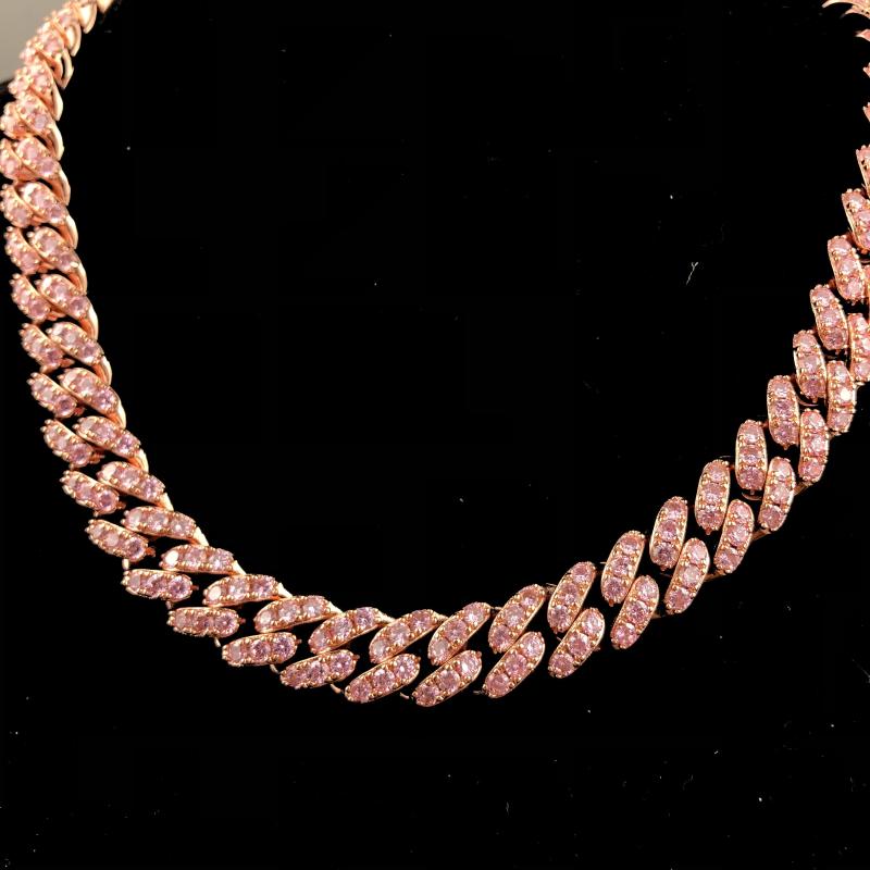 

Pendant Necklaces 12MM Shiny Pink Zircon Women's Necklace
