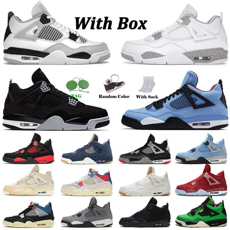 

New Jorda Jorden 4 4s Designer Basketball Shoes For Mens Womens Jorden4s Toro Cactus Jack Manila Black Cat Canvas White Oreo Denim What The 5JFC, 36-47 hot punch