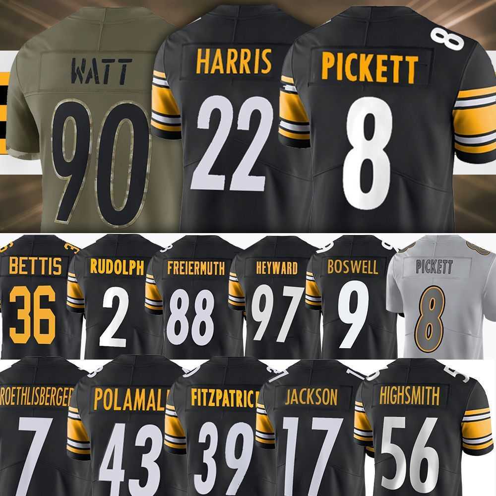 

Kenny Pickett TJ Watt George Pickens Football Jersey 22 Najee Harris 88 Pat Freiermuth 18 Diontae Johnson William Jackson Mitchell Trubisky Troy Polamalu Devin Bush, Women