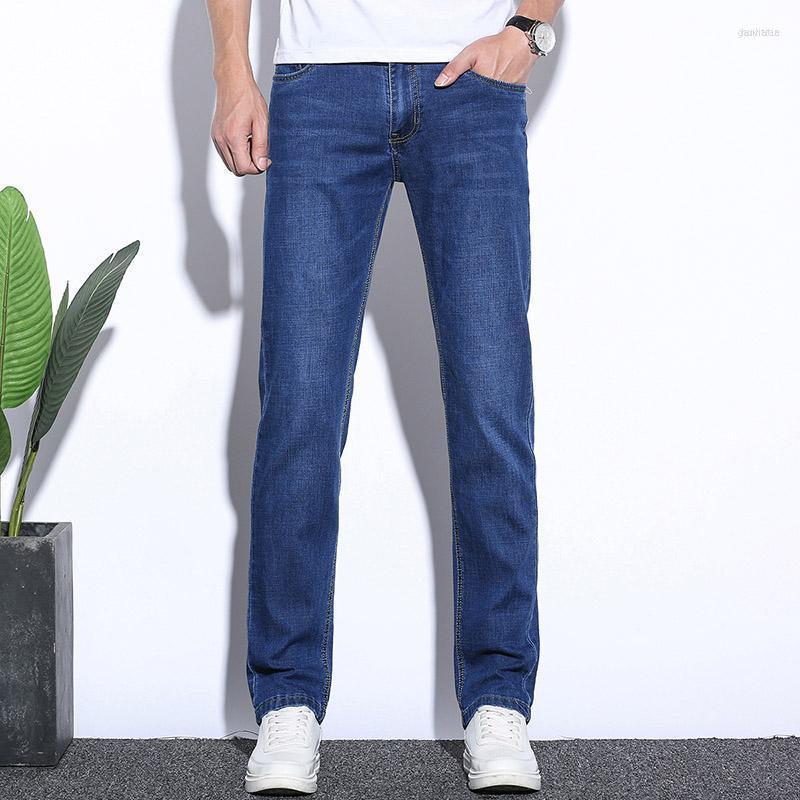 

Men's Jeans Men's For Men 2022 Summer Nine-point Men's Fit Straight Pants Blue And Black Stretch Denim Thin AutumnMen's