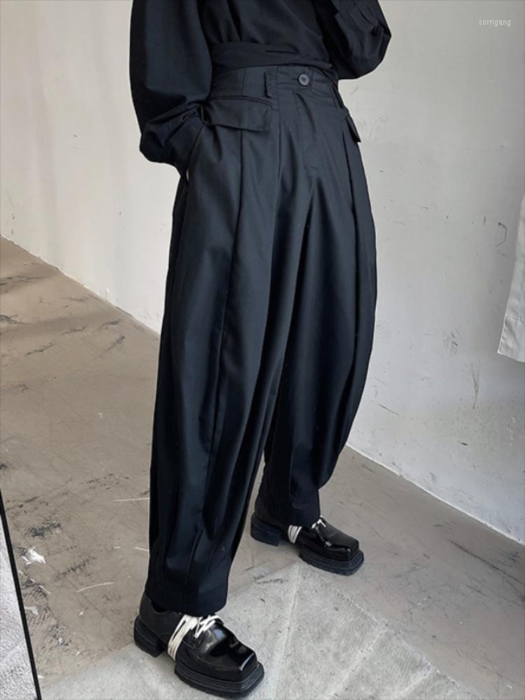 

Men' Pants Men' Summer Japanese Style Versatile Temperament Loose Fold Casual Large Size Small Straight, Black