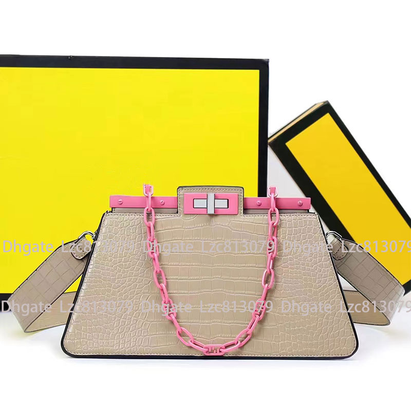 

2023 designer bag crocodile grain leather chain Tote women luxury handbags work bag lady shoulder cross body travel shopping bags purse