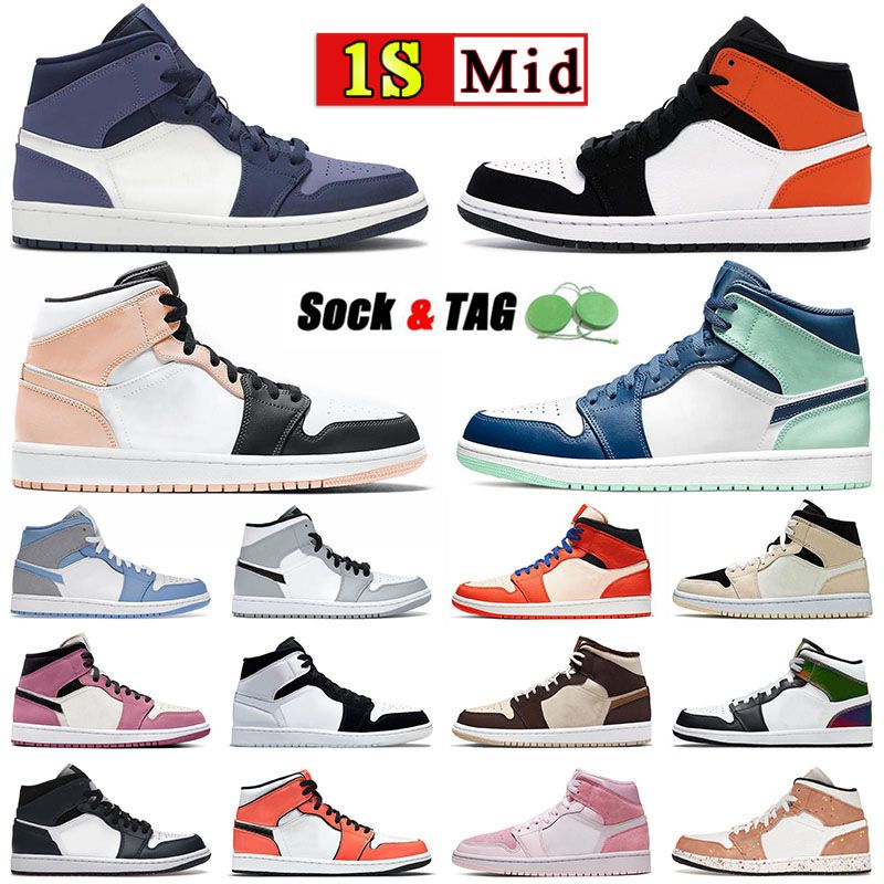 

Jumpmans 1 Mids Basketball Shoes Men Women Shattered Backboard Racer Blue Peach and Mocha 1s Mid Black and Gym Red Light Smoke Grey Lakers Yellow J1 J1s Sneaker Trainer, A22 36-40 digital pink