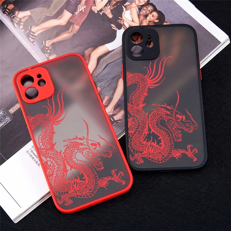 

Hot Unique Aesthetic Design Red Dragon Phone Cases for iPhone 14 12 11 13 Pro Mini X XS XR Max 6 7 8 Plus SE Soft Bumper Back Cover