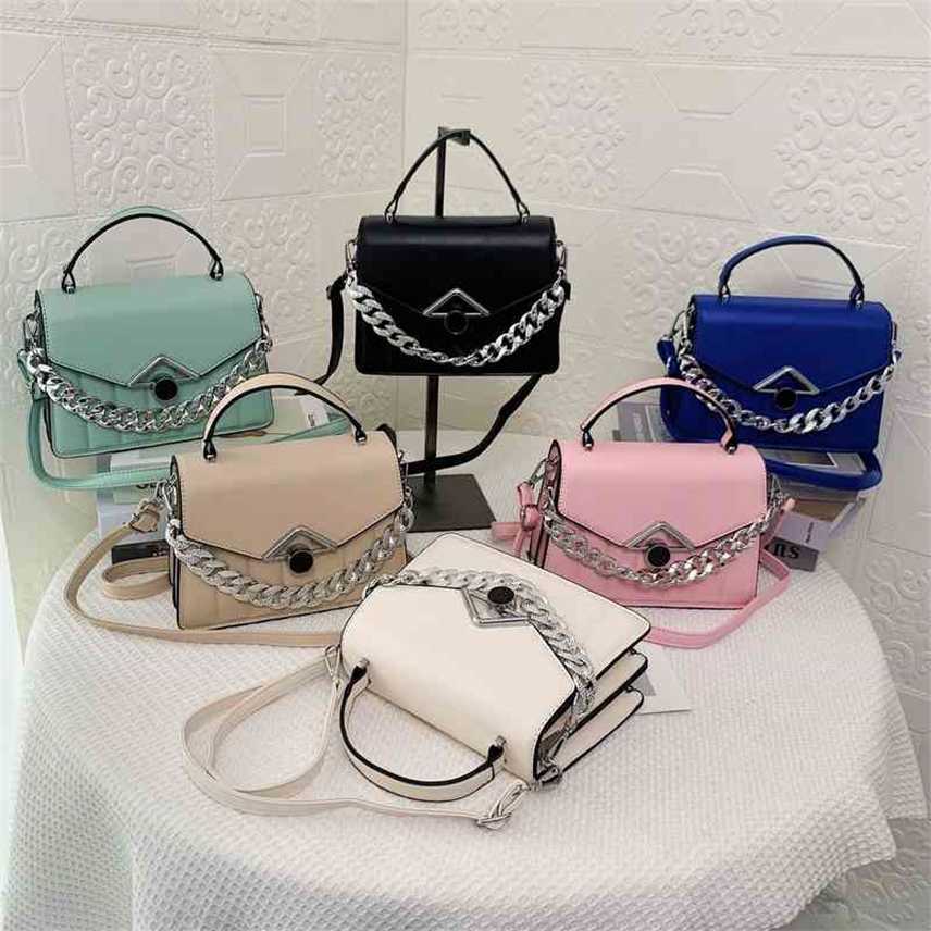 

Handbag women's texture chain small square bag handbags2022 new shoulder bag, Blue