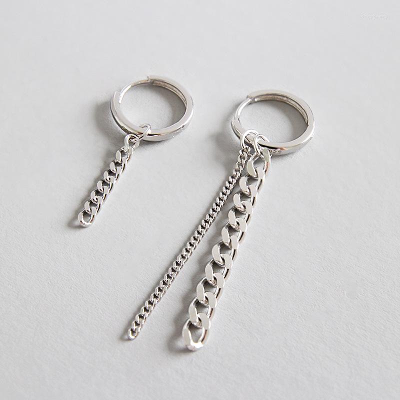 

Dangle Earrings Asymmetry Wholesale Real. Authentic 925 Sterling Silver Lucky Circle &Link Chain Fine JEWELRY E27