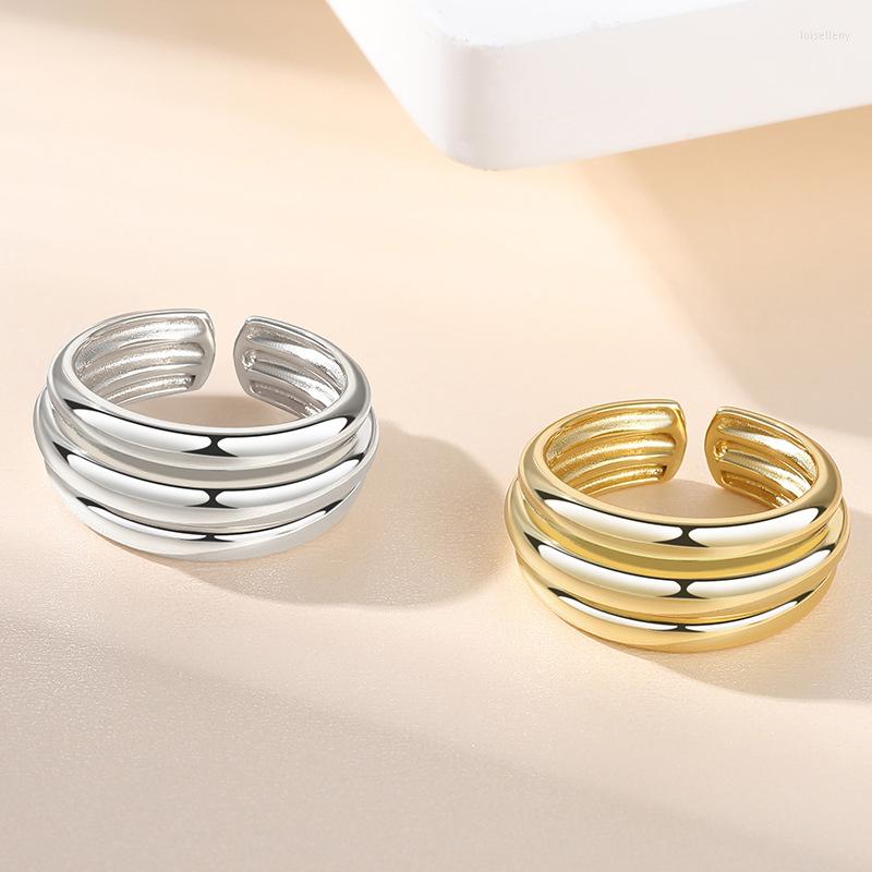 

Cluster Rings Striped Female Open Ring Original 925 Sterling Silver For Women Fashion Personality Cool Luxury Jewelry