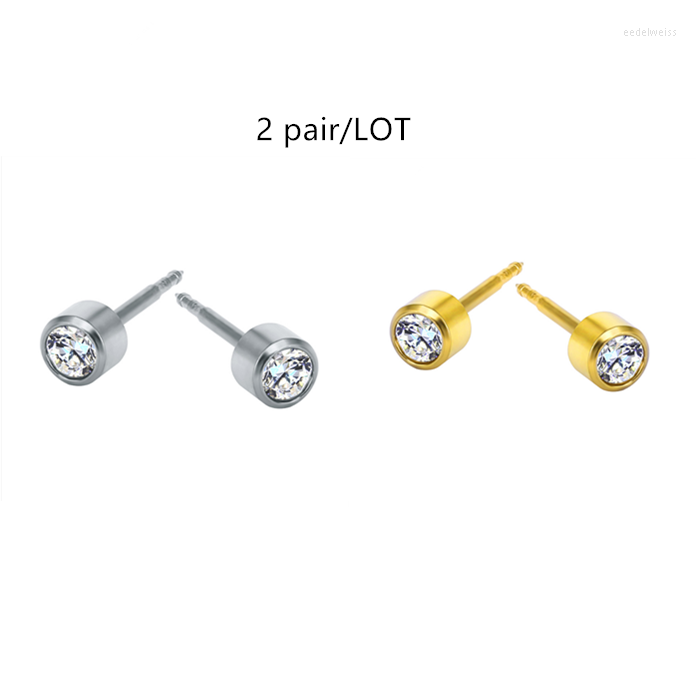 

Stud Earrings Gold CZ Crystal Round Simple Earring Studs Color Elegant Fashion Women Jewelry Girl Gifts SIXIOED
