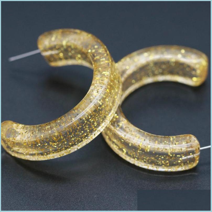 

Stud Stud Bohemian Golden Shining Acrylic Earrings Big Earings Fashion Jewelry 2021 Exaggerated Geometric Round Drop Delivery Dhsd4