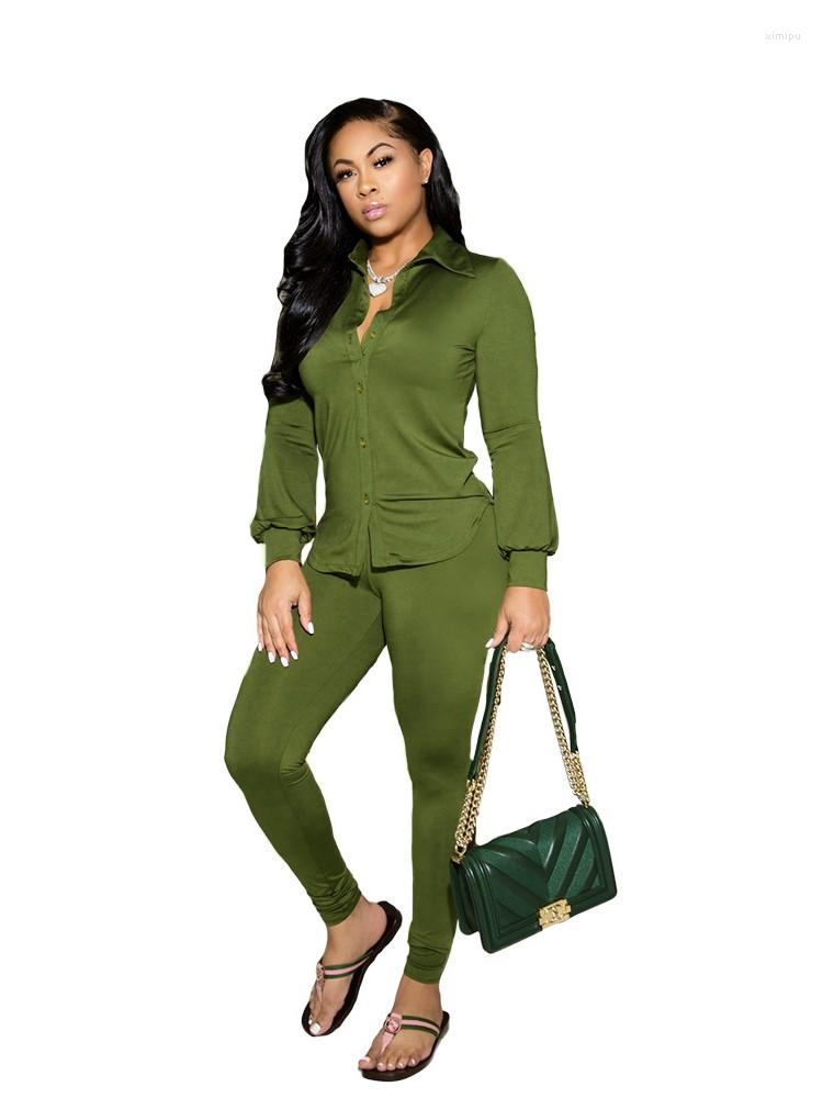 

Women' Two Piece Pants 2 Pant Sets Suits Women Shirt Tops And Trousers Matching Set Spring Autumn Solid Fashion Street Style Casual Outfits, Pink