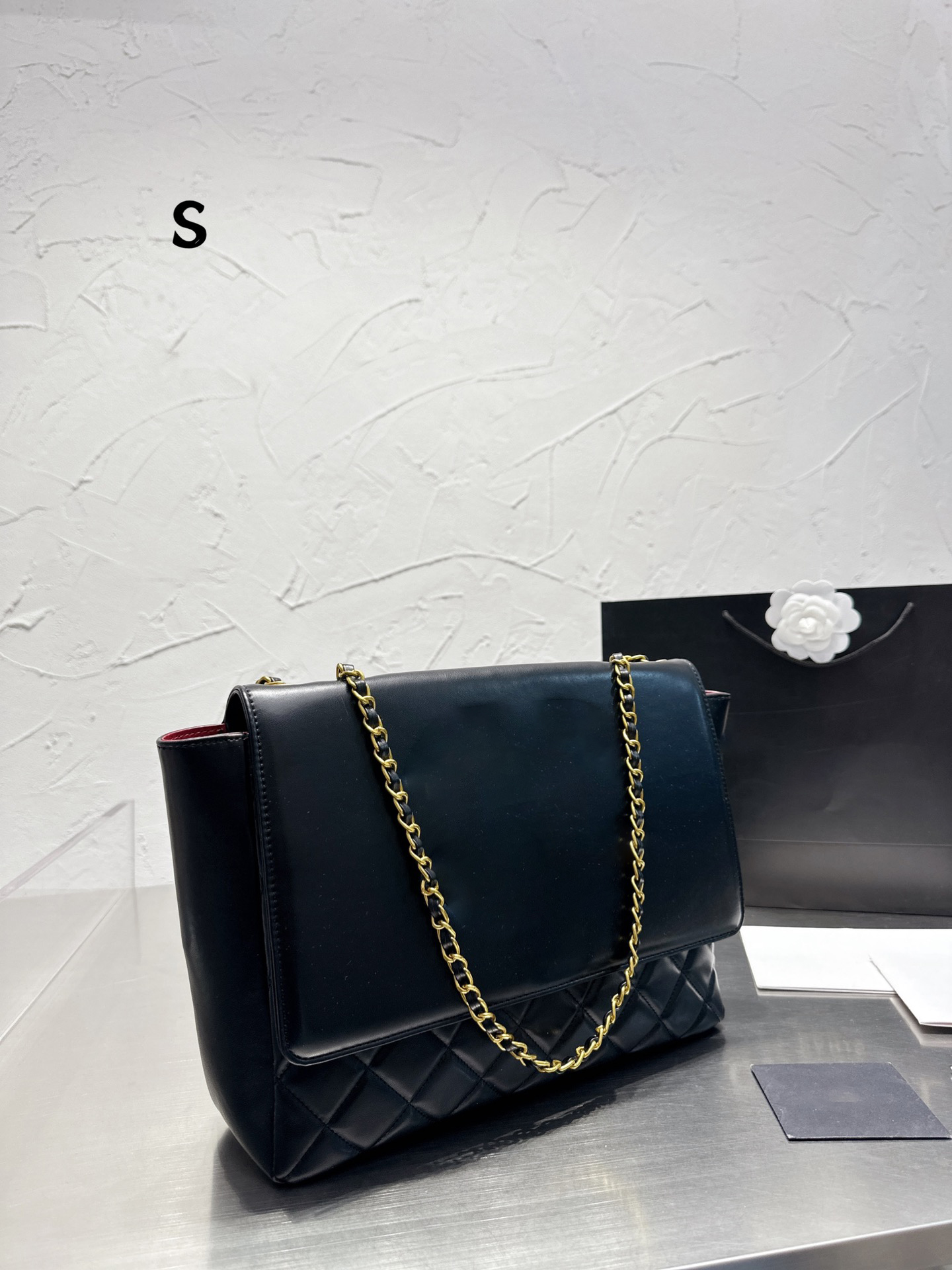 

5A Quality Genuine Leather Cattlehide Brand Shoulder Bag Designer Crossbody Luxury Handbags Messenger Bags Tote Cross body CF 33CM Gold Chain Quilted Double, Original box