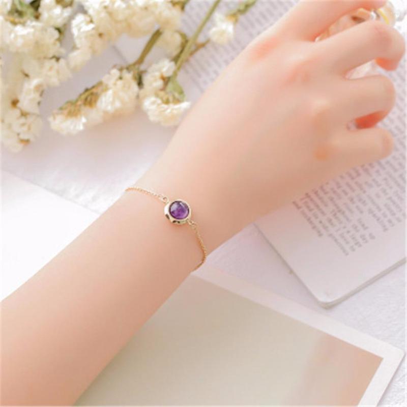 

Charm Bracelets Druzy Exquisite Natural Crystal Round Stone Candy Color Small Cute Beads Bracelet For Lady Daily Dress Up