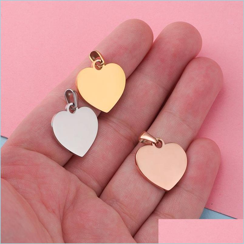 

Charms Stainless Steel Mirror Polished 20Mm Heart Tag Charms Pendant For Bracelet Necklace Diy Jewelry Making Drop Delivery Findings Dhhj6