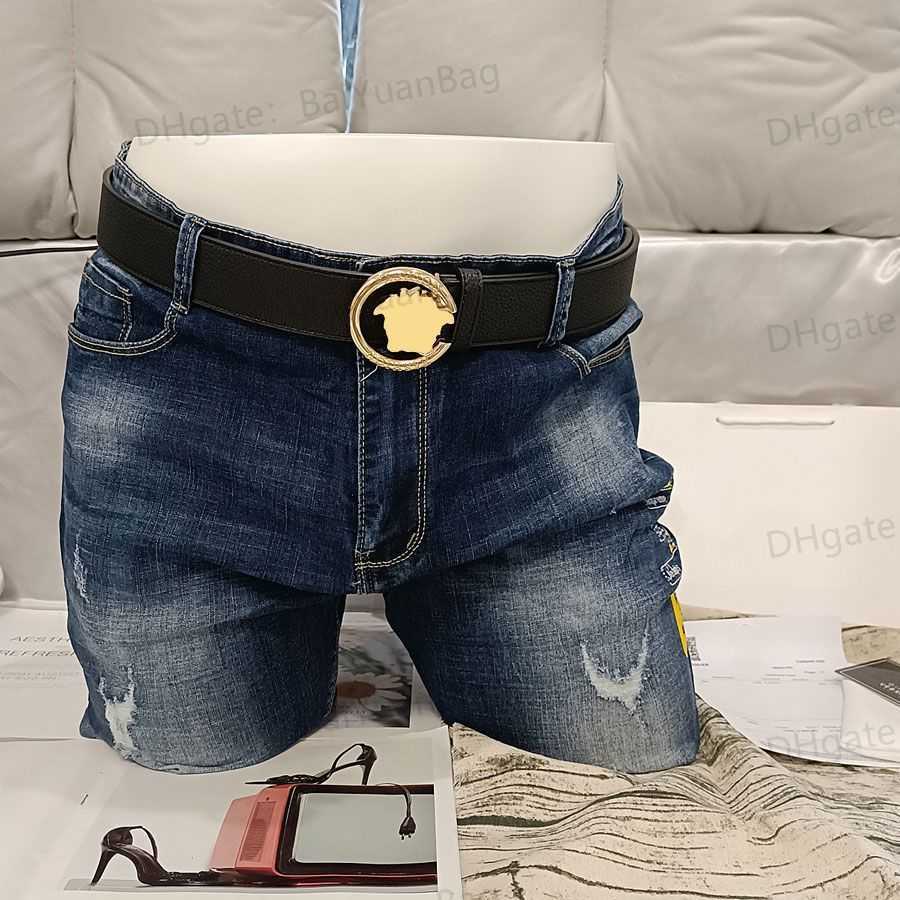 

Fashion Brand Belt Man Woman Belts Designer Smooth Gold Sliver Buckle Lady Jeans Dress Belt Top Quality Cowhide Leather Double Sided Litchi Pattern, As pic