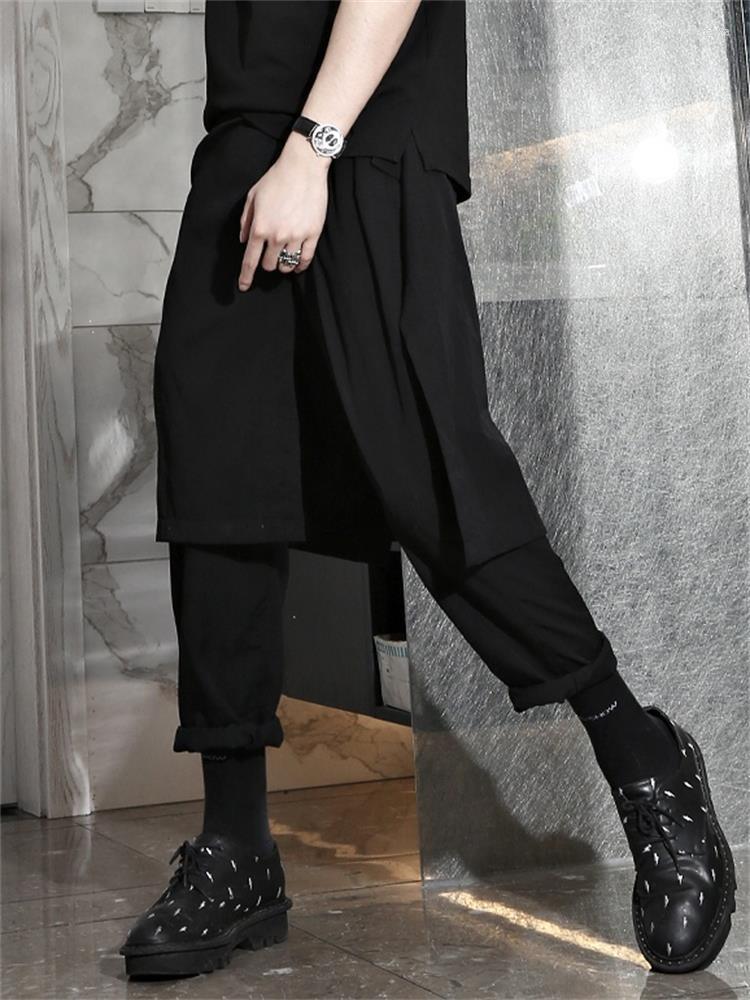 

Men' Pants Men' Classic Dark Yamamoto Style Personality Culottes Removable Large Size Quilt Harlan, Black