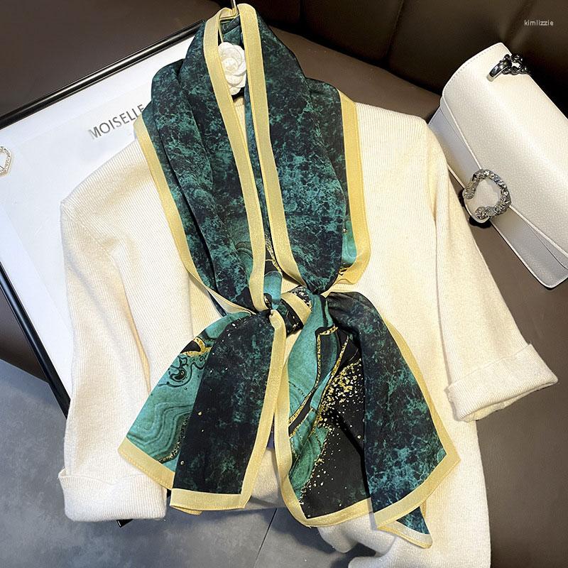 

Scarves 2022 Hijab Spring Silk Long Women Printing Fashion Luxury Scarf Hair Band Foualrd Female Bandana Echarpe Shawls