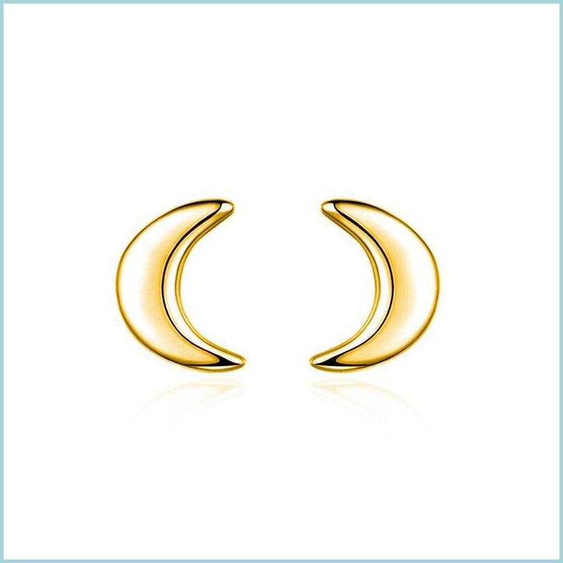 

Stud Stud Prevent Allergies 925 Sier Mini Moon Earrings Gold/Sier Girls Simple Fashion Jewelry Gifts For Friends Drop Delivery Dh0Eb