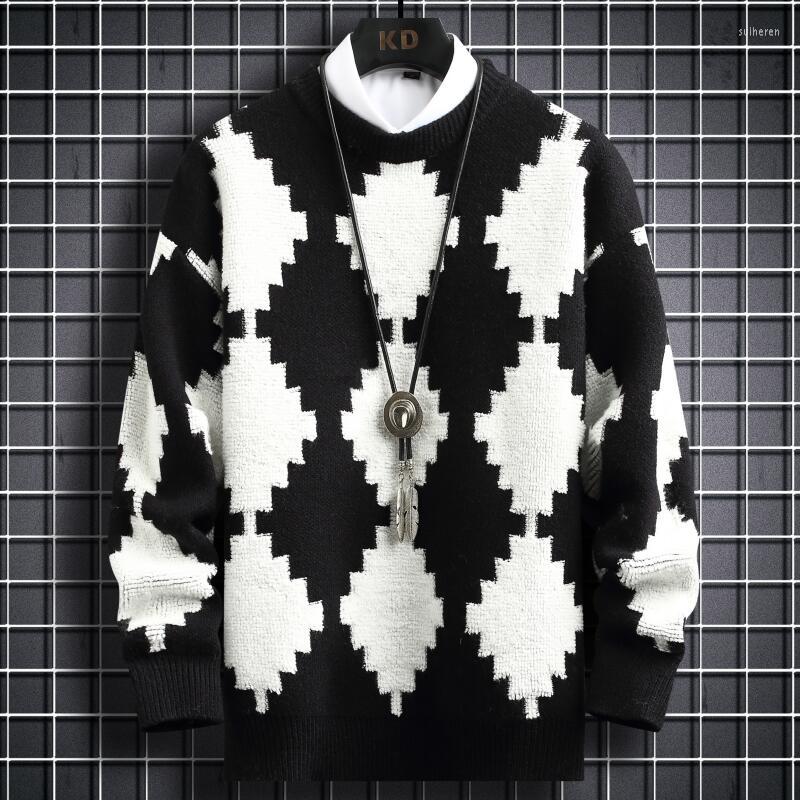 

Men's Sweaters 2022 Winter Handsome Long Sleeve Loose Mens High End Cashmere Sweater Men Clothing Fashion Knit Christmas Pullover, Green 8281