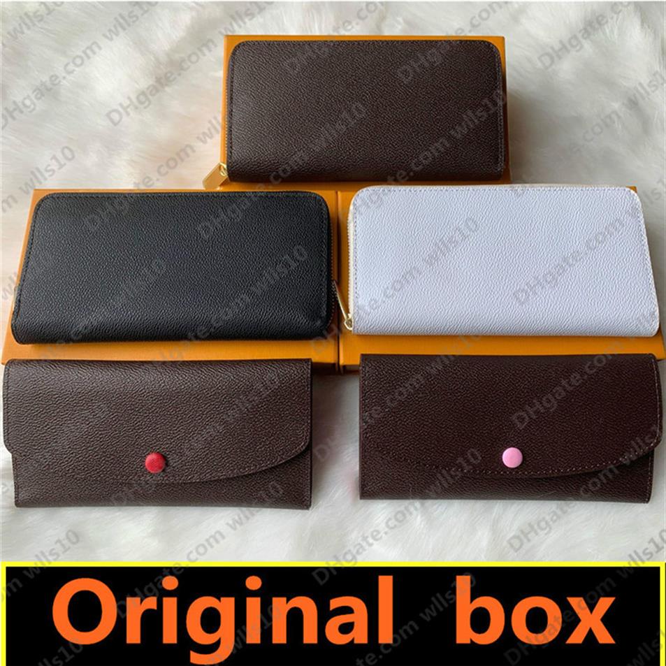 

Whole wallet fashion single zipper pocke men women leather wallet lady ladies long purse with orange box card 60136 60017 LB813188, 60136 lb81-1 letter+red