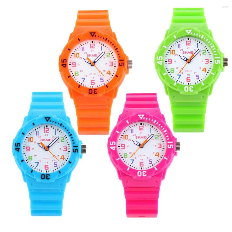 

Wristwatches 2022 Montre Enfant Fashion Children Watches 50M Waterproof Quartz Jelly Kids Clock Boys Hours Girls Students Watch, White