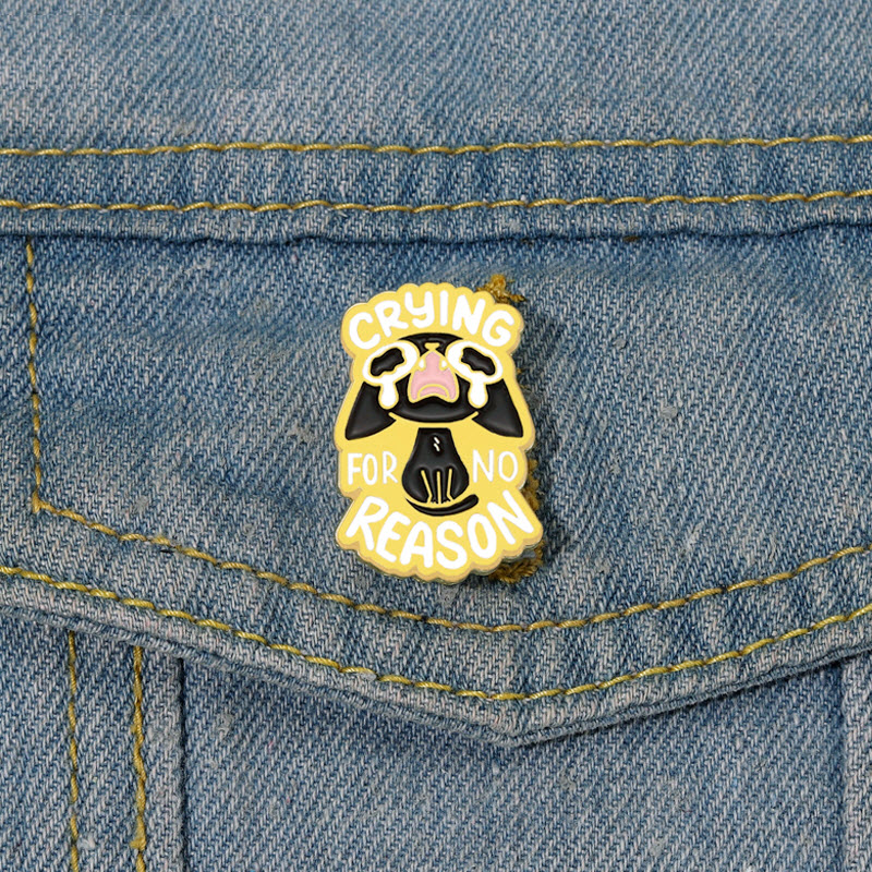 

Crying Cat Enamel Pins Custom Black Kitten Brooches Lapel Badges Gold Color Lovely Animal Jewelry Gift for Kids Friends, As picture