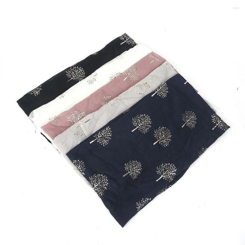 

Scarves Womens Silver Tree Metallic Print Head Scarf Soft Touch Hijab Sarong