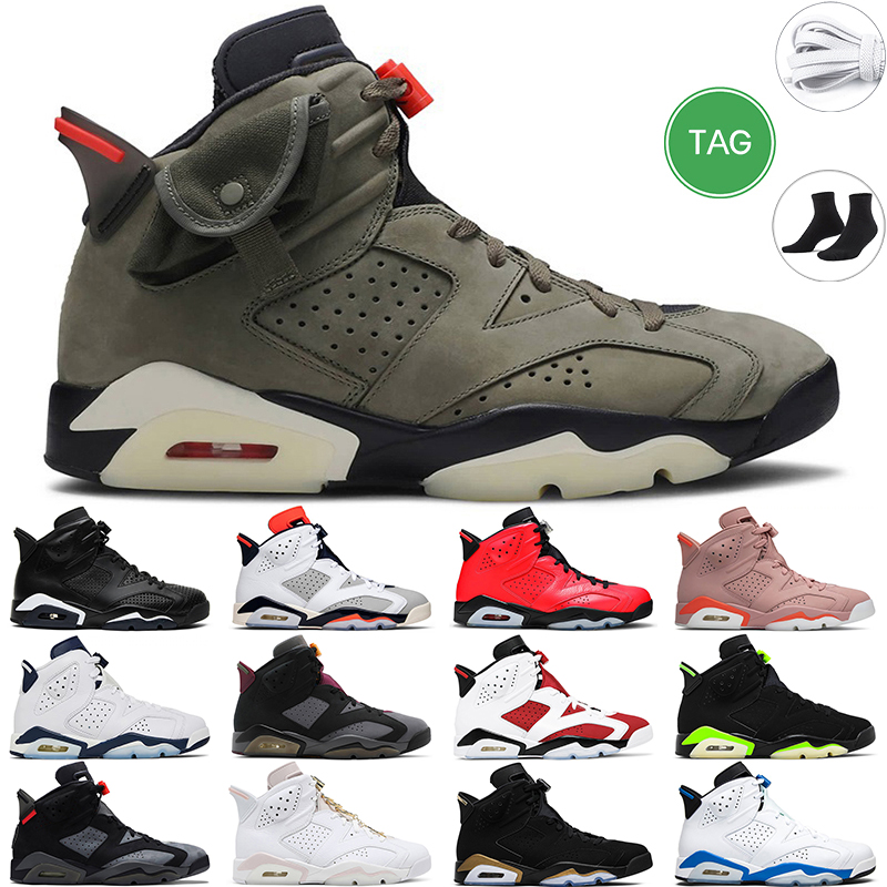 

6s men basketball shoes 6 retro Georgetown Red Oreo Gold University Blue Olive British Khaki Black Cat Grey Infrared Carmine sports mens trainer, #7