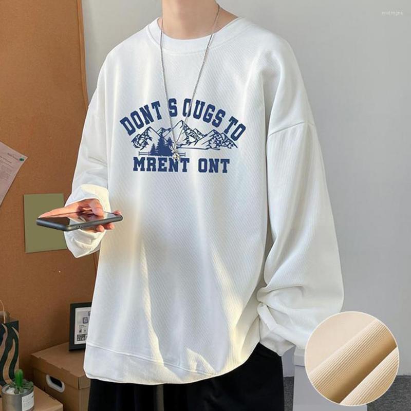 

Men's Sweaters Casual Chic Comfortable Autumn T-shirt Thin Letter Print For School, Black
