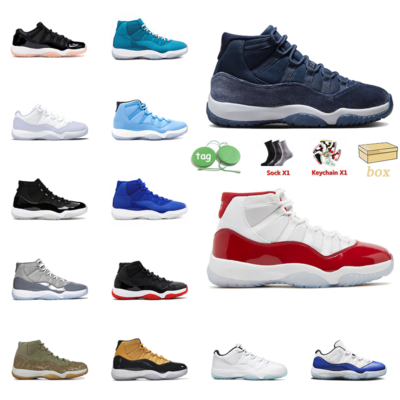 

Jumpman 11 Basketball Shoes 11s Bleached Pantone Coral Cherry Coral Midnight Navy Cool Grey Bred Pure Violet Concord Space Jam Olive Trainers Sneakers With Box, D43 low white snakeskin 36-47