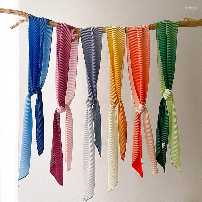 

Scarves Cute Print Long Skinny Scarf Foulard Femme Women Kerchief Hair Head Spring Summer Satin Hijabs SJ563