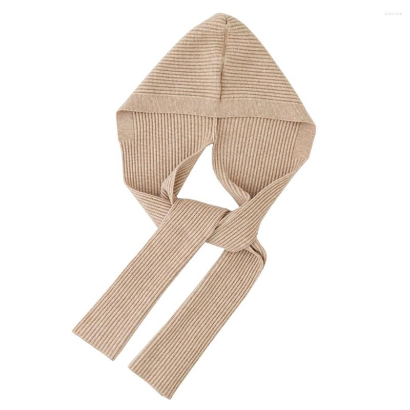 

Scarves Solid Winter Women Knitted Hood Scarf Design Warm Shawl Wraps Long Hijab BandanasFemale Fashion Neckchief Viscose Pashmina Mujer