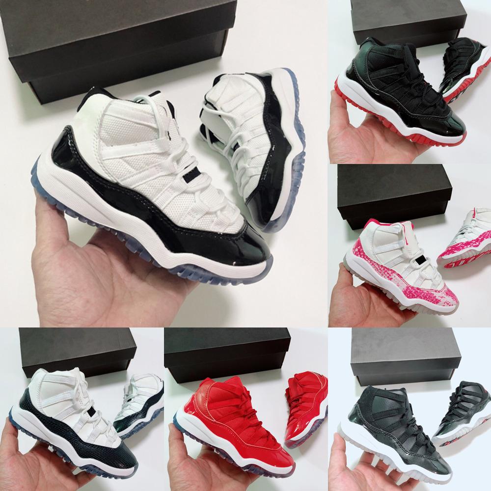 

Kids 11 Space Jam Bred Concord Gym Red Basketball Shoes Children Boy Girls 11s Toddlers Birthday Gift youth sports Midnight Navy Sneaker Cqw, As photo