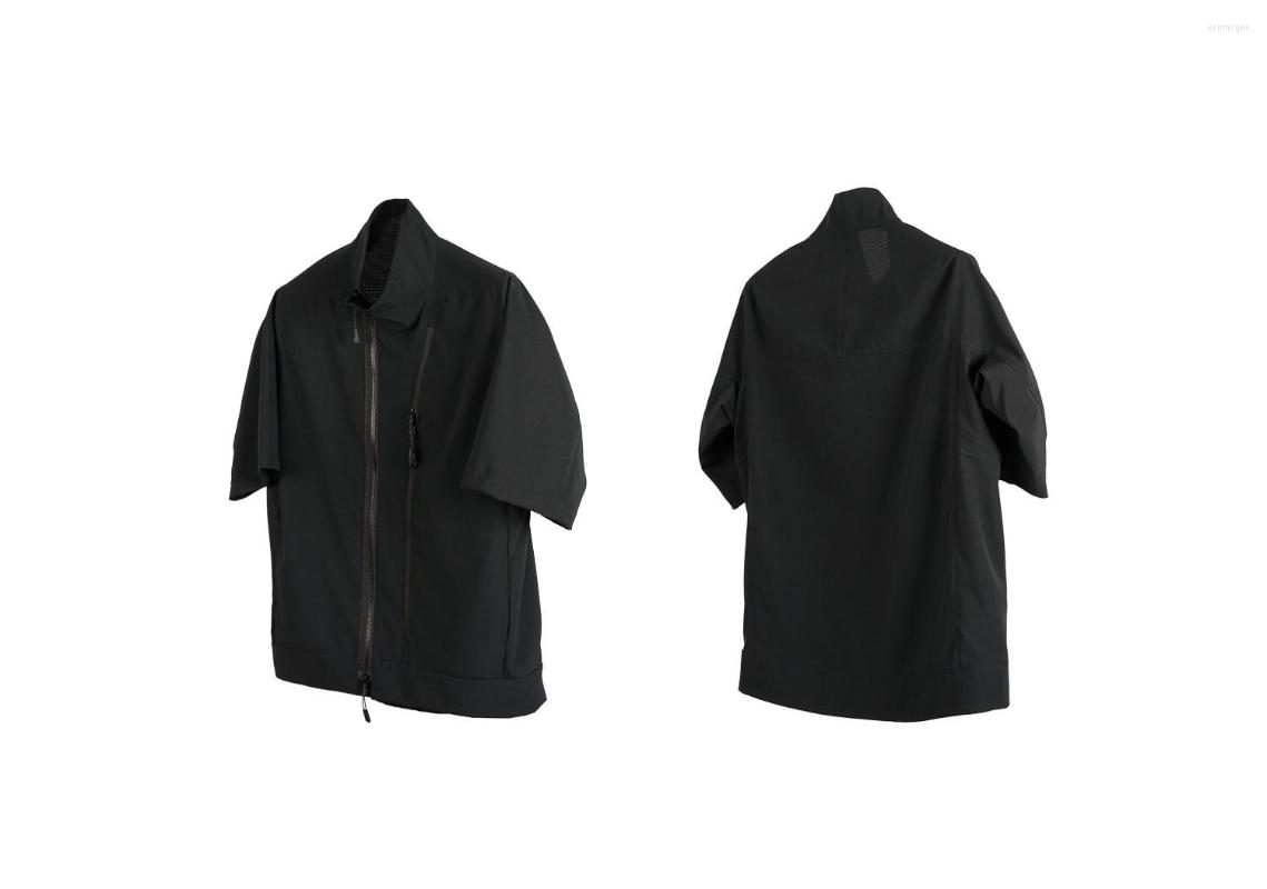

Men' Casual Shirts Summer Men T-shirt Scout Shirt Short Sleeve Lightweight Hidden Pockets Techwear Ninjawear Streetwear, Black