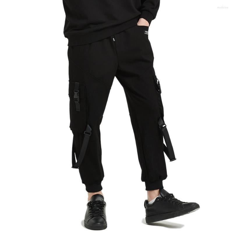 

Men's Pants 2022 Men's Drawstring Elastic Waist Harem Hip-Hop Street Fashionable Ribbons Joggers Sweatpants, Black