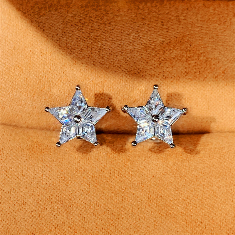 

Sparkling Star CZ Stud Earrings - Elegant Gift for Women and Girls