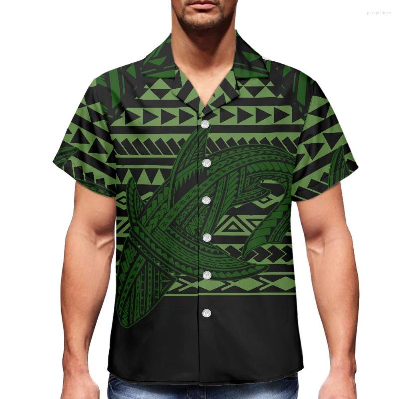 

Men's Casual Shirts HYCOOL Short Sleeve Men Summer Green Shirt Polynesian Tribal Traditional Stripe For Plus Size Mens Beach Wear, Ysfa2235f16