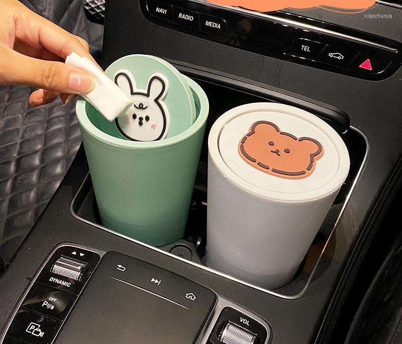 

Interior Accessories Cute And Creative Small Mini Car Trash Can Storage Box Bag Desktop Debris Stowing Tidying