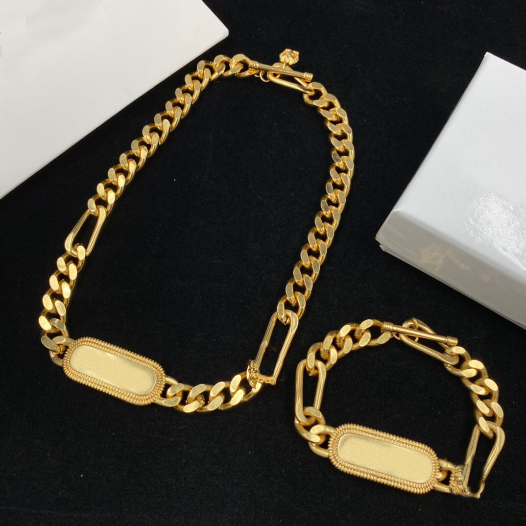 

Fashion initial choker necklace bracelet bijoux chains for lady mens womens Party Wedding Lovers gift jewelry With BOX